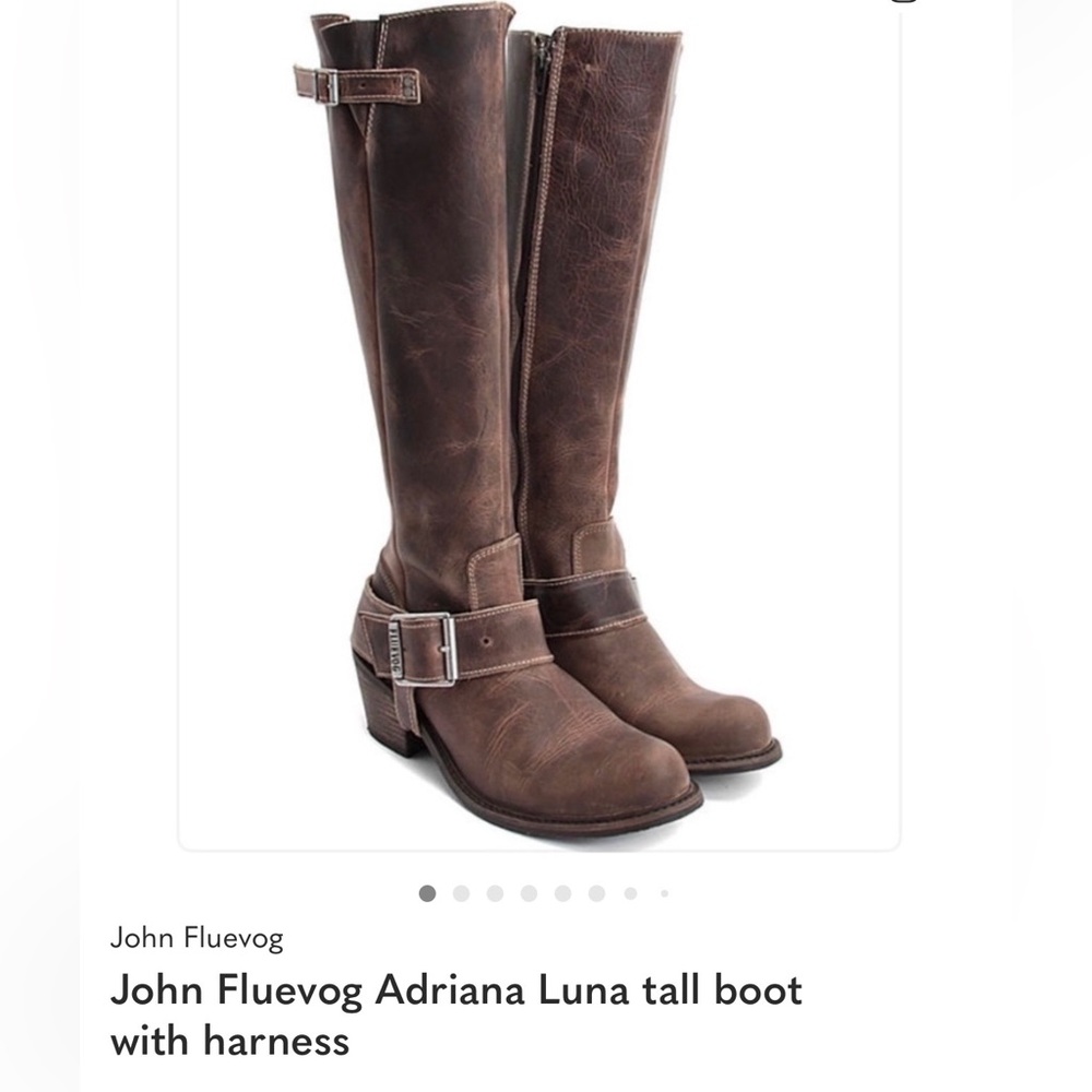 John FLUEVOG Adriana Luna Tall Buckled Harness boot 9